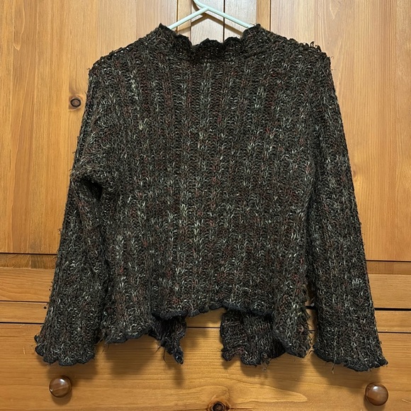 Brown cardigan, 2 big buttons, made in France, 4.5 % kid mohair - Picture 1 of 4